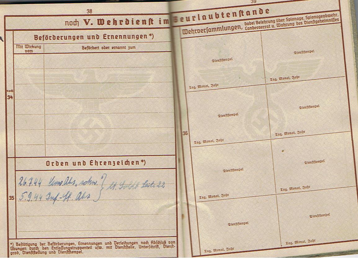 Wehrpass Obergefreiter Infantry 262.Infanterie-Division France Russia 4 awards - Image 14