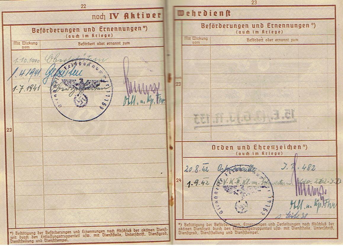 Wehrpass Obergefreiter Infantry 262.Infanterie-Division France Russia 4 awards - Image 9
