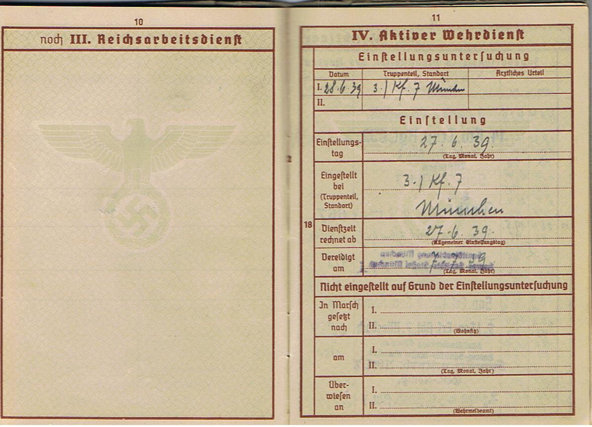 Wehrpass Obergefreiter Africa Corps field hospital Feldlazarett mot 667 Italy Napels - Image 13