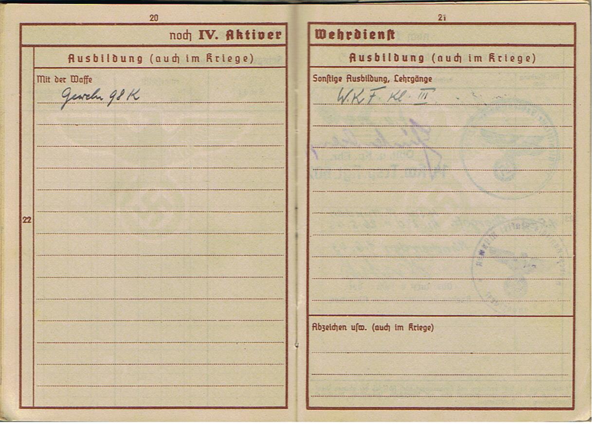 Wehrpass Obergefreiter Africa Corps field hospital Feldlazarett mot 667 Italy Napels - Image 15