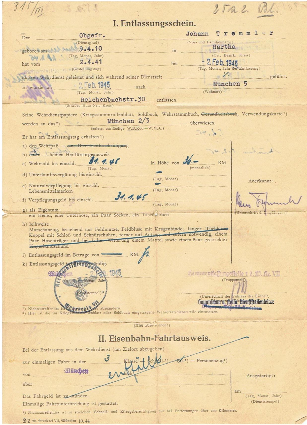 Wehrpass Obergefreiter Africa Corps field hospital Feldlazarett mot 667 Italy Napels - Image 4