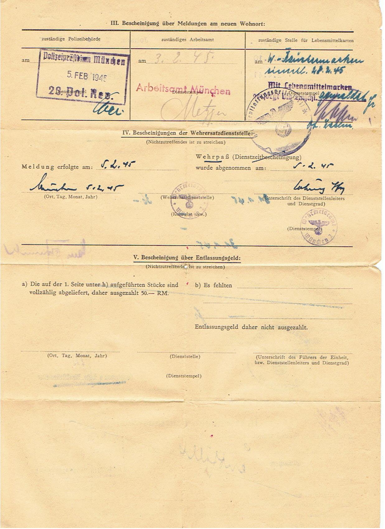 Wehrpass Obergefreiter Africa Corps field hospital Feldlazarett mot 667 Italy Napels - Image 5