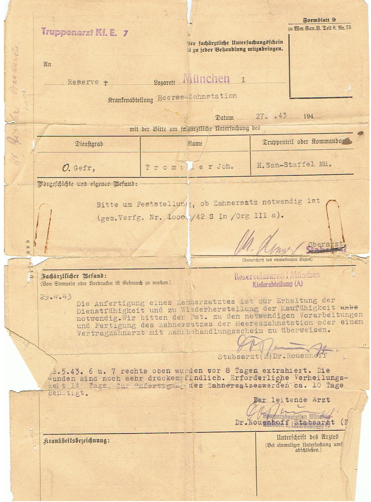 Wehrpass Obergefreiter Africa Corps field hospital Feldlazarett mot 667 Italy Napels - Image 7