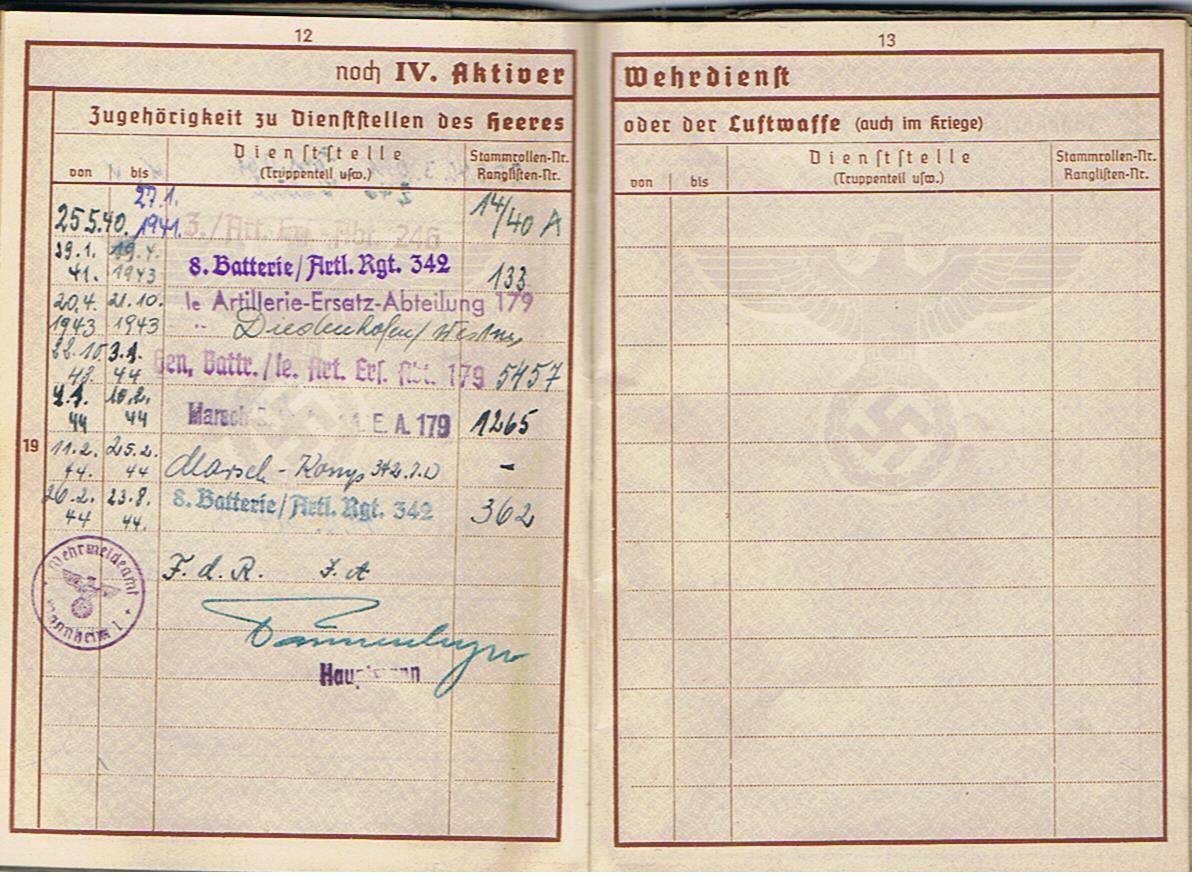 Wehrpass Obergefreiter Artillerie-Regiment 342.Infanterie-Division Russia KIA 1944 Poland - Image 10