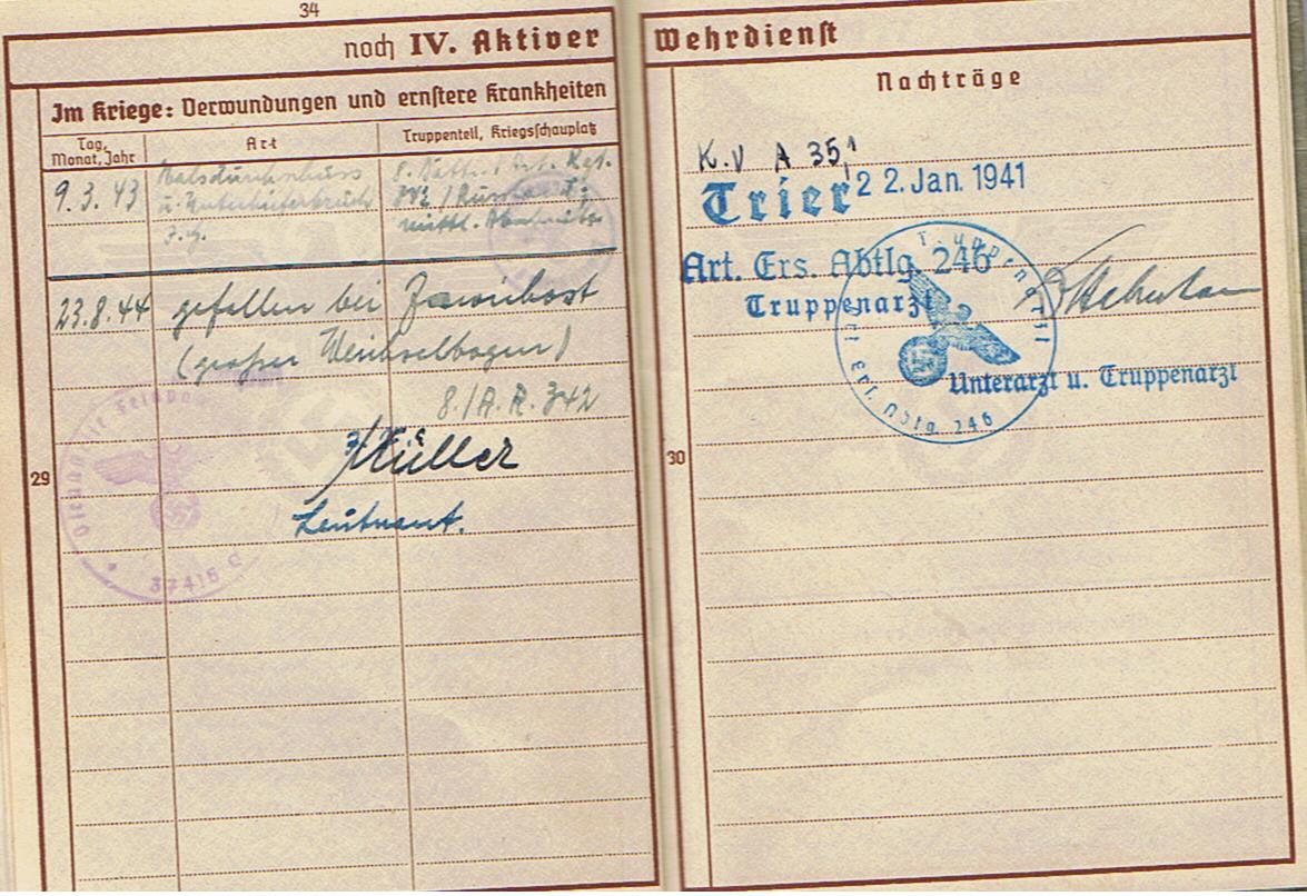 Wehrpass Obergefreiter Artillerie-Regiment 342.Infanterie-Division Russia KIA 1944 Poland - Image 15