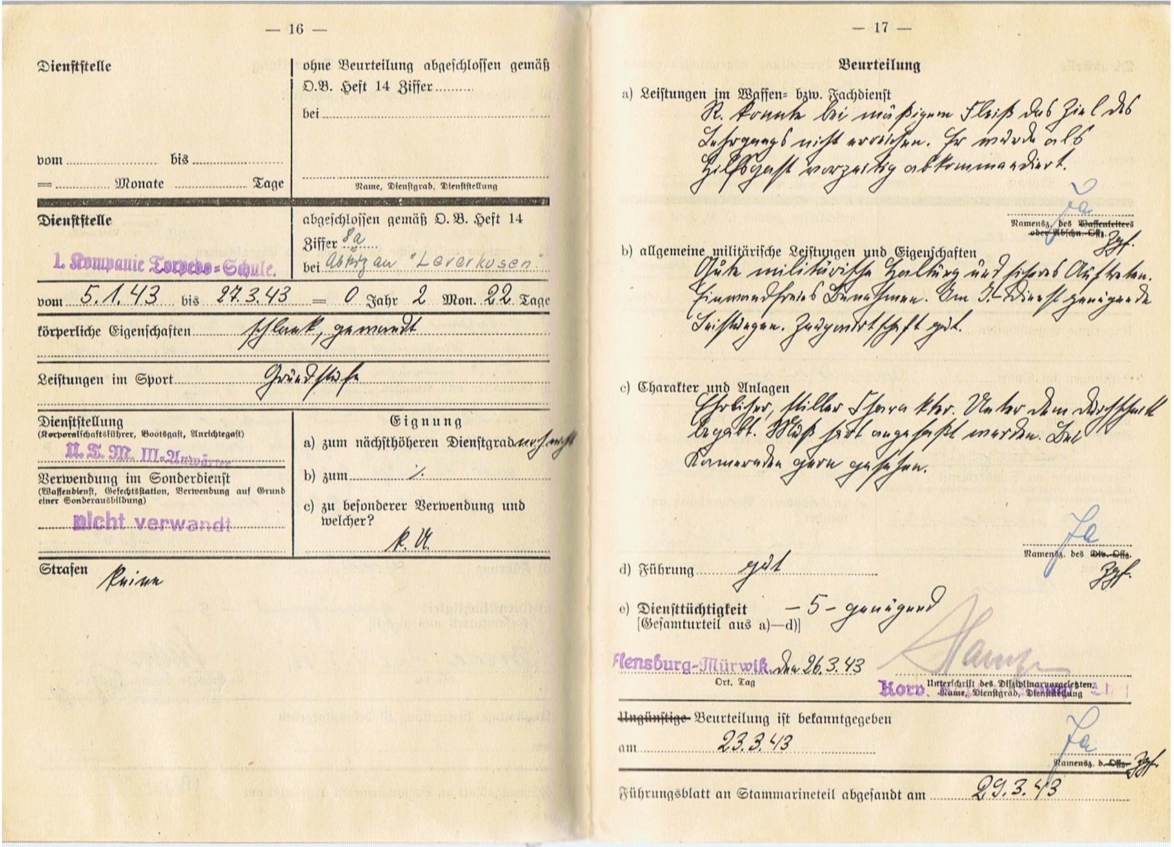 Führungsbuch photos documents Torpedo Mechanic U-Boot service - Image 10