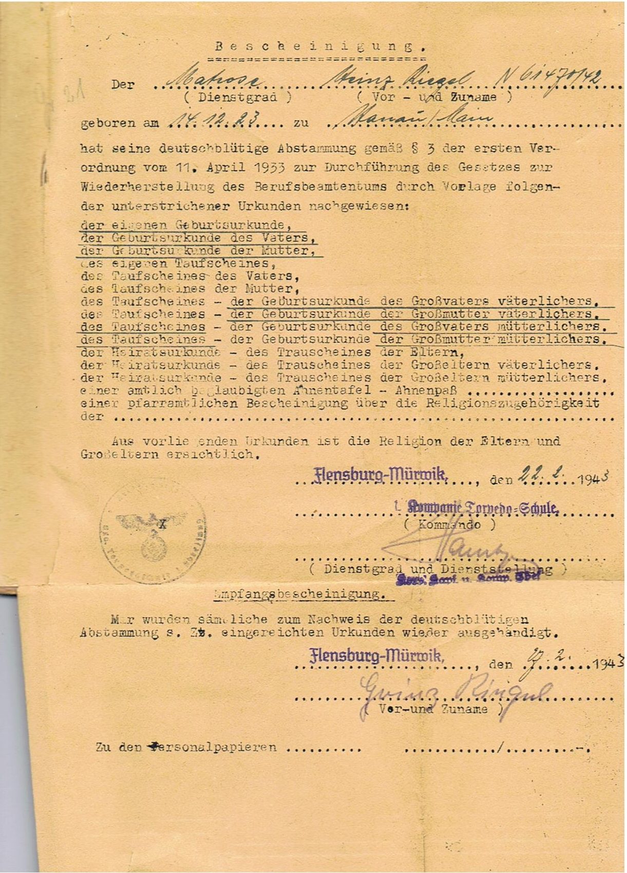Führungsbuch photos documents Torpedo Mechanic U-Boot service - Image 23