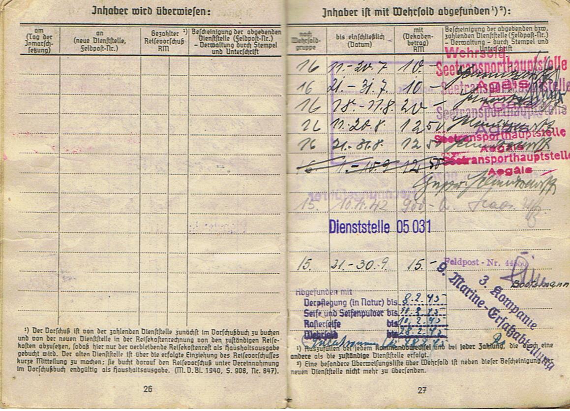 Soldbuch Kraftfahr-Obergefreiter Admiral Agais Greece and K-Verband - Image 15