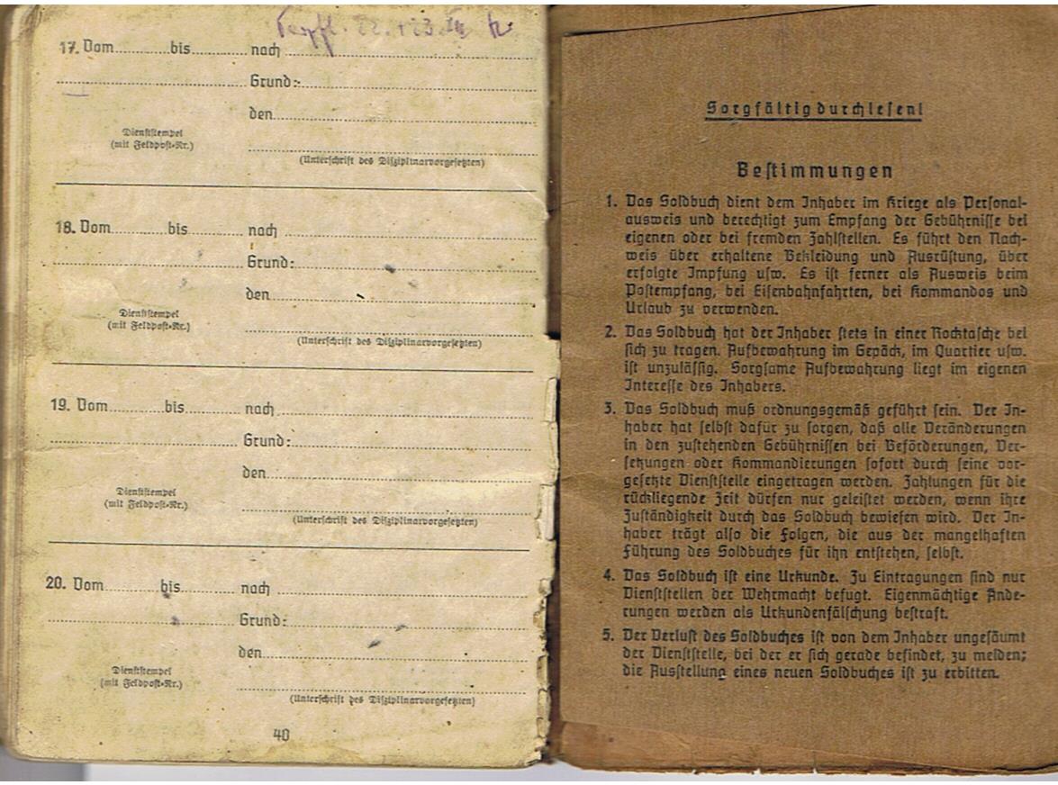 Soldbuch Kraftfahr-Obergefreiter Admiral Agais Greece and K-Verband - Image 19