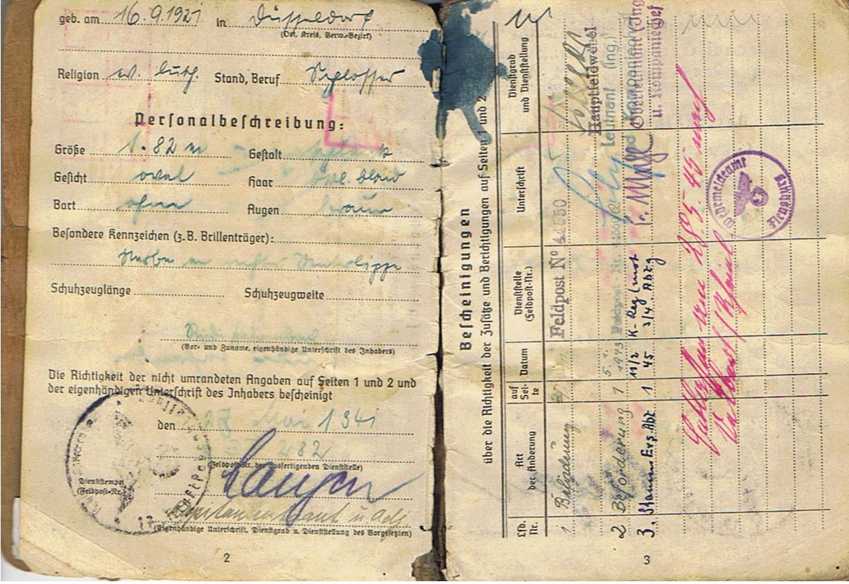 Soldbuch Kraftfahr-Obergefreiter Admiral Agais Greece and K-Verband - Image 3